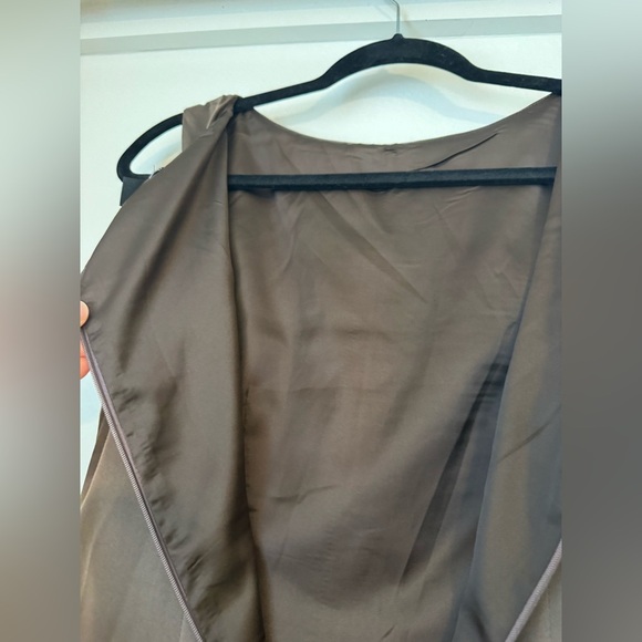 NWT PrettyLittleThings Chocolate Brown Boat Neck Satin Fishtail Midi Dress-US 6 - Picture 8 of 14